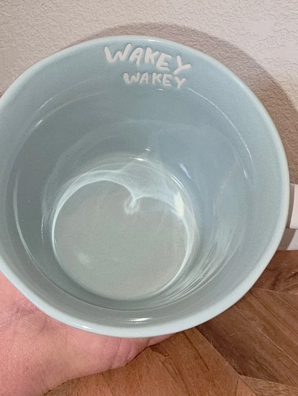Prima Design Wakey Wakey Ceramic Coffee Mug with Red Breakfast Icons